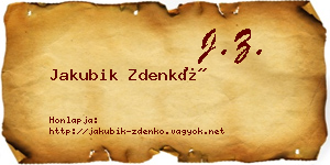 Jakubik Zdenkó névjegykártya